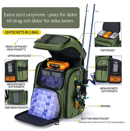 Dalälven - Fiskeryggsäck 50L