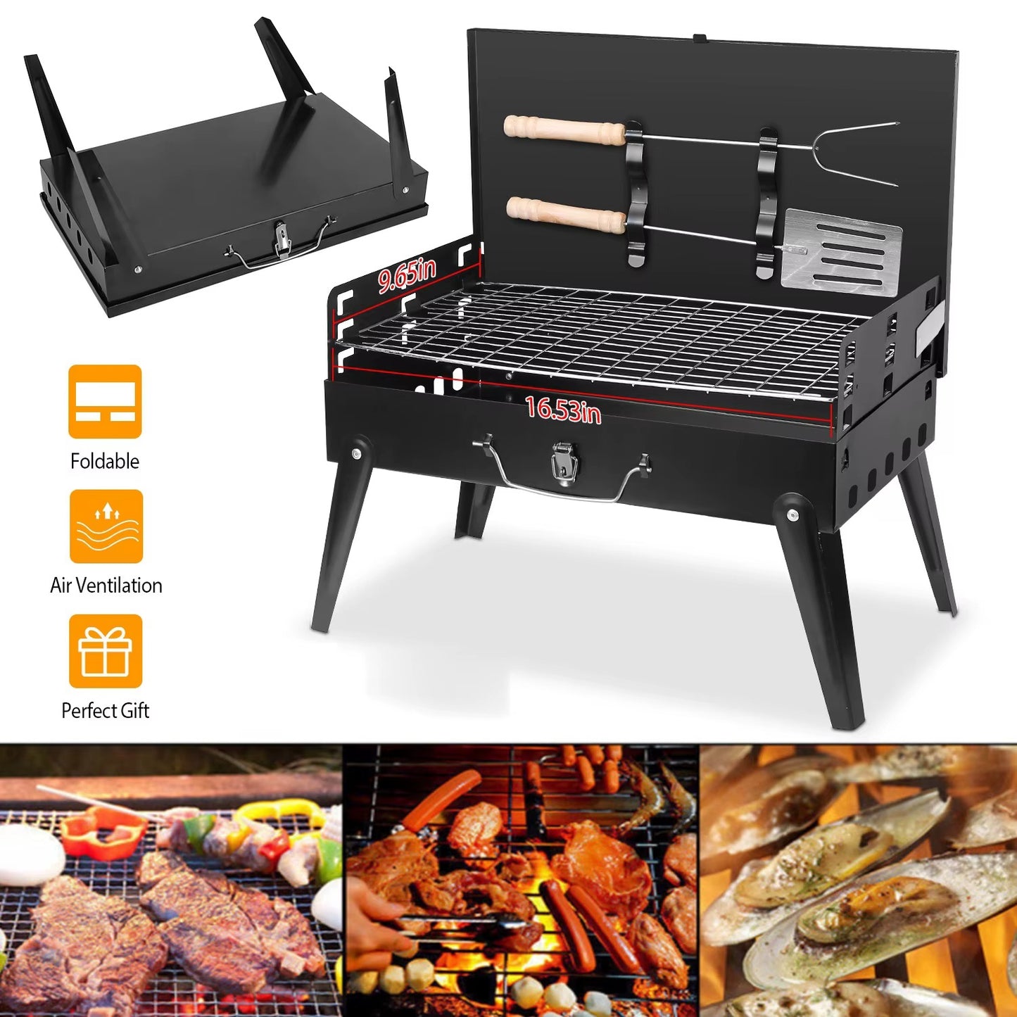 Ihopfällbar grill
